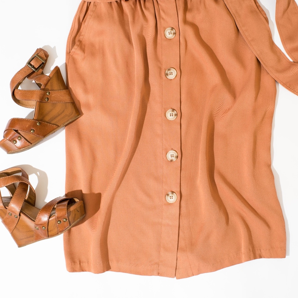 Midi Skirt - Workwear - Rust Color - Picture 2 of 4